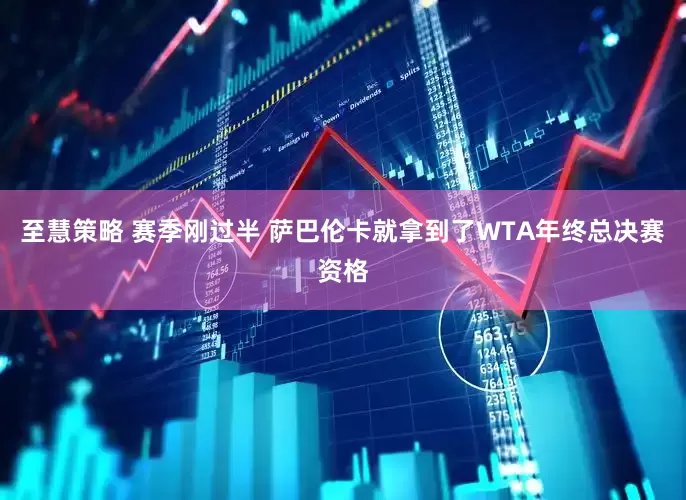 至慧策略 赛季刚过半 萨巴伦卡就拿到了WTA年终总决赛资格