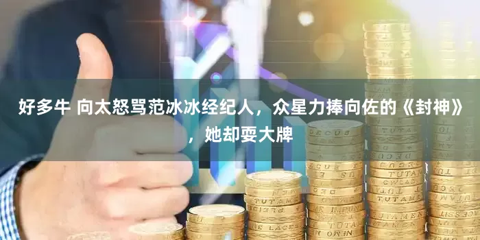 好多牛 向太怒骂范冰冰经纪人，众星力捧向佐的《封神》，她却耍大牌